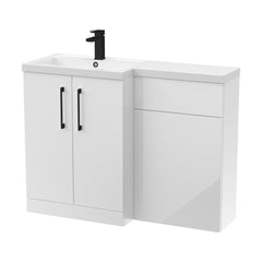 [BFLE111LH018] Bramshall Combination Vanity Unit with Basin & WC, Left Hand, 1100mm x 390mm - Choice of Colour and Handle Finish - Cutout