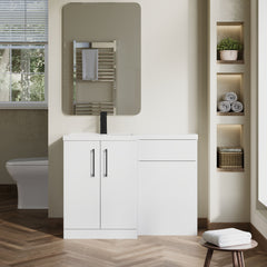 [BFLE111LH018] Bramshall Combination Vanity Unit with Basin & WC, Left Hand, 1100mm x 390mm - Choice of Colour and Handle Finish - Lifestyle 1