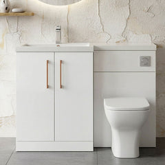 [BFLE111LH019] Bramshall Combination Vanity Unit with Basin & WC, Left Hand, 1100mm x 390mm - Choice of Colour and Handle Finish - Silo