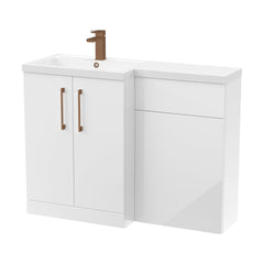[BFLE111LH1516] Bramshall Combination Vanity Unit with Basin & WC, Left Hand, 1100mm x 390mm - Choice of Colour and Handle Finish - Cutout