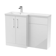 [BFLE111L] Bramshall Combination Vanity Unit with Basin & WC, Left Hand, 1100mm x 390mm - Choice of Colour and Handle Finish - Cutout
