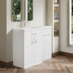 [BFLE111L] Bramshall Combination Vanity Unit with Basin & WC, Left Hand, 1100mm x 390mm - Choice of Colour and Handle Finish - Lifestyle 3