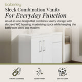 Bathroom Vanity Unit with Basin & WC Unit, Left Hand, 1100mm x 390mm - Choice of Colour