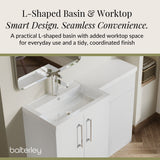 Bathroom Vanity Unit with Basin & WC Unit, Left Hand, 1100mm x 390mm - Choice of Colour