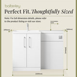 Bathroom Vanity Unit with Basin & WC Unit, Left Hand, 1100mm x 390mm - Choice of Colour