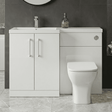 [BFLE111L] Bramshall Combination Vanity Unit with Basin & WC, Left Hand, 1100mm x 390mm - Choice of Colour and Handle Finish - Silo