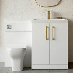 [BFLE111RH017] Bramshall Combination Vanity Unit with Basin & WC, Right Hand, 1100mm x 390mm - Choice of Colour and Handle Finish - Silo