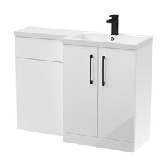 [BFLE111RH018] Bramshall Combination Vanity Unit with Basin & WC, Right Hand, 1100mm x 390mm - Choice of Colour and Handle Finish - Cutout