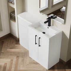[BFLE111RH018] Bramshall Combination Vanity Unit with Basin & WC, Right Hand, 1100mm x 390mm - Choice of Colour and Handle Finish - Lifestyle 2