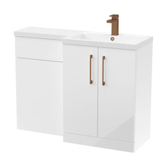 [BFLE111RH1516] Bramshall Combination Vanity Unit with Basin & WC, Right Hand, 1100mm x 390mm - Choice of Colour and Handle Finish - Cutout