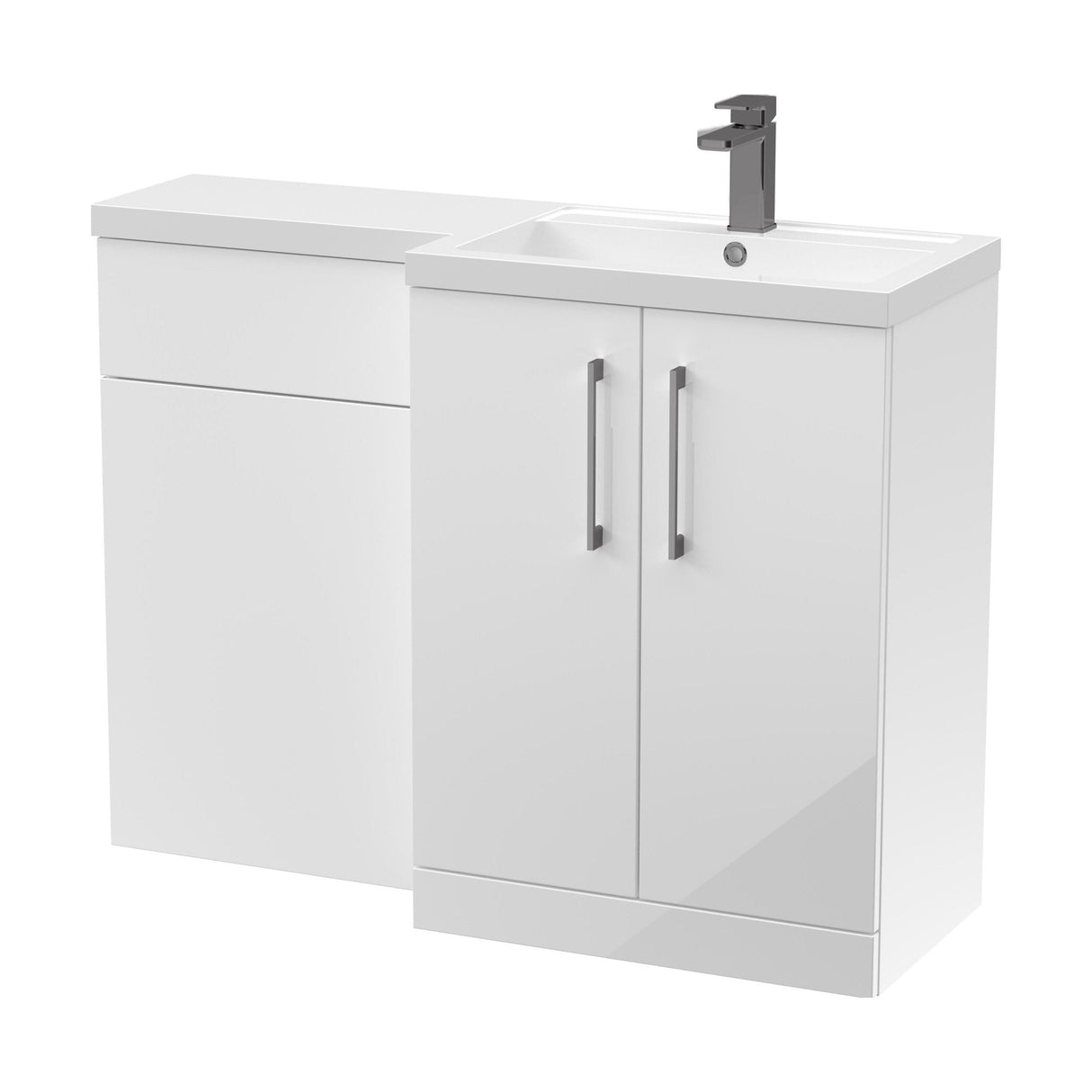 [BFLE111RH716] Bramshall Combination Vanity Unit with Basin & WC, Right Hand, 1100mm x 390mm - Choice of Colour and Handle Finish - Cutout
