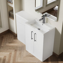 [BFLE111RH716] Bramshall Combination Vanity Unit with Basin & WC, Right Hand, 1100mm x 390mm - Choice of Colour and Handle Finish - Lifestyle 2