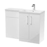 Bramshall Combination Vanity Unit with Basin & WC, Right Hand, 1100mm x 390mm - Choice of Colour and Handle Finish