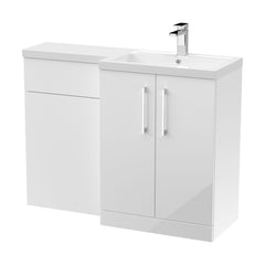 [BFLE111R] Bramshall Combination Vanity Unit with Basin & WC, Right Hand, 1100mm x 390mm - Choice of Colour and Handle Finish - Cutout