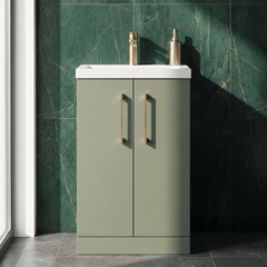 [BFLE118EH017] Bramshall Floor Standing Cloakroom Vanity Basin Unit with Choice of Finish, Handle Finish and Size - Silo