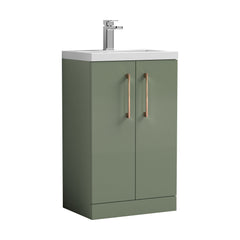 [BFLE118EH1516] Bramshall Floor Standing Cloakroom Vanity Basin Unit with Choice of Finish, Handle Finish and Size - Cutout