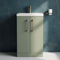 [BFLE118EH1516] Bramshall Floor Standing Cloakroom Vanity Basin Unit with Choice of Finish, Handle Finish and Size - Silo