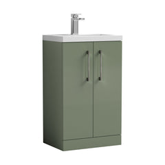 [BFLE118EH716] Bramshall Floor Standing Cloakroom Vanity Basin Unit with Choice of Finish, Handle Finish and Size - Cutout