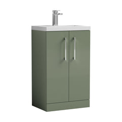 [BFLE118E] Bramshall Floor Standing Cloakroom Vanity Basin Unit with Choice of Finish, Handle Finish and Size - Cutout