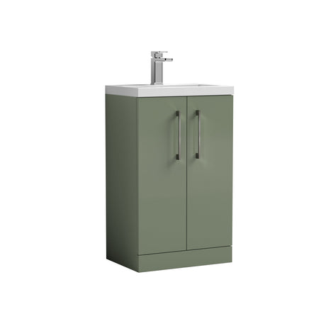 [BFLE118H716] Bramshall Contemporary Compact Floor Standing Vanity Basin Unit with Polymarble Basin, 500mm, Choice of Colour and Handle Finish - Cutout