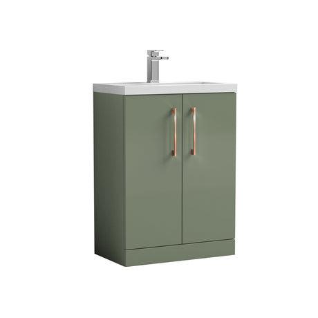 [BFLE119H019] Bramshall Contemporary Compact Floor Standing Vanity Basin Unit with Polymarble Basin, 600mm, Choice of Colour and Handle Finish - Cutout
