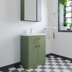 [BFLE119H1516] Bramshall Contemporary Compact Floor Standing Vanity Basin Unit with Polymarble Basin, 600mm, Choice of Colour and Handle Finish - Lifestyle 3