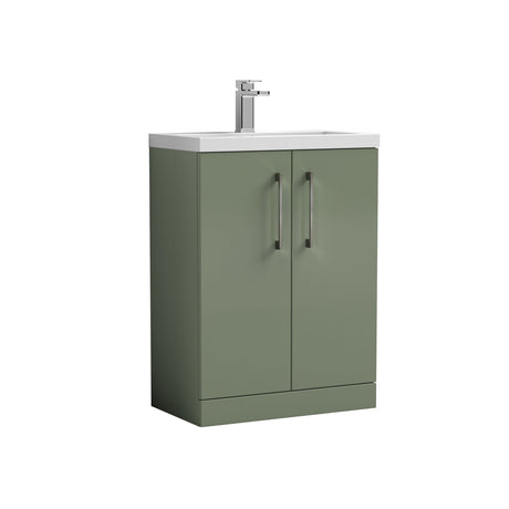 [BFLE119H716] Bramshall Contemporary Compact Floor Standing Vanity Basin Unit with Polymarble Basin, 600mm, Choice of Colour and Handle Finish - Cutout
