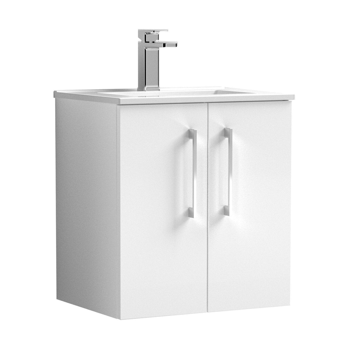 [BFLE121B] Bramshall Contemporary 2 Door Wall Hung Vanity Basin Unit, Choice of Size, Colour and Basin - Cutout