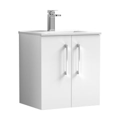 [BFLE121B] Bramshall Contemporary 2 Door Wall Hung Vanity Basin Unit, Choice of Size, Colour and Basin - Cutout