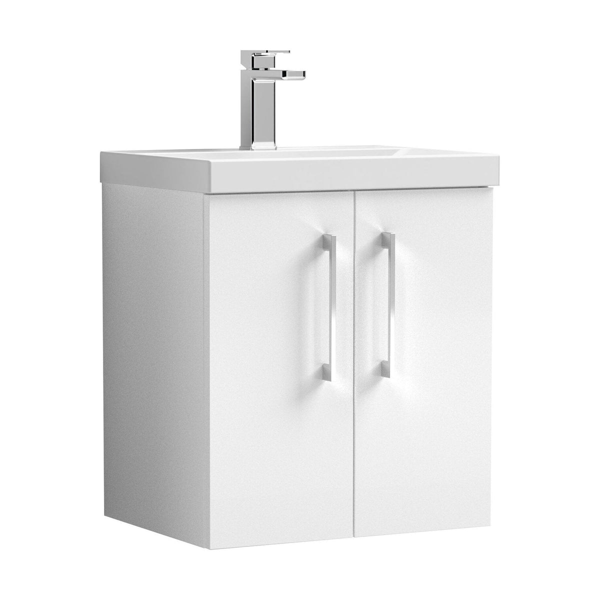 [BFLE121D] Bramshall Contemporary 2 Door Wall Hung Vanity Basin Unit, Choice of Size, Colour and Basin - Cutout