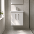 [BFLE121D] Balterley  Contemporary Bathroom 2 Soft Close Door & Thin-Edge Vanity Unit Basin, Gloss White, 500mm - Silo
