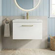 [BFLE122AH017] Bramshall Wall Hung 1 Drawer Vanity Unit with Mid-Edge Ceramic Basin - Choice of Colour, Handle Finish and Size - Silo