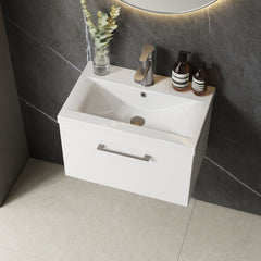 [BFLE122AH716] Bramshall Wall Hung 1 Drawer Vanity Unit with Mid-Edge Ceramic Basin 600mm - Lifestyle 2