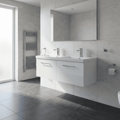 [BFLE122C2] Bramshall Wall Hung 2 Drawer Vanity Basin Unit - 1200mm - Choice of Colour and Basin Type - Lifestyle 3