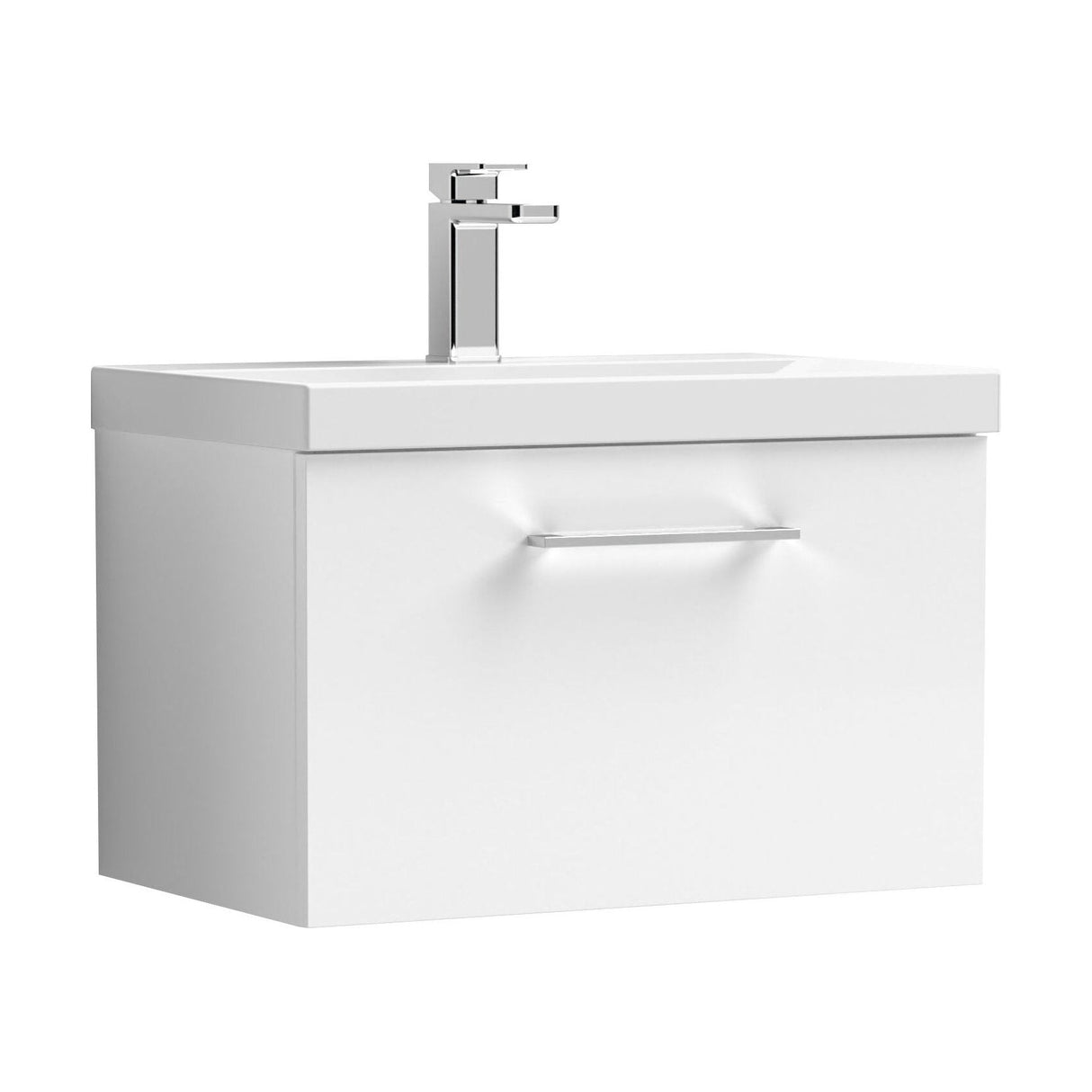 [BFLE122D] Bramshall Contemporary 1 Soft Close Drawer Wall Hung Vanity Unit, Choice of Size/Basin Type/Colour - Cutout