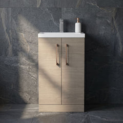 [BFLE122EH1516] Bramshall Floor Standing Cloakroom Vanity Basin Unit with Choice of Finish, Handle Finish and Size - Silo