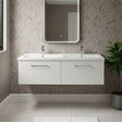 [BFLE122F2] Bramshall Wall Hung 2 Drawer Vanity Basin Unit - 1200mm - Choice of Colour and Basin Type - Silo