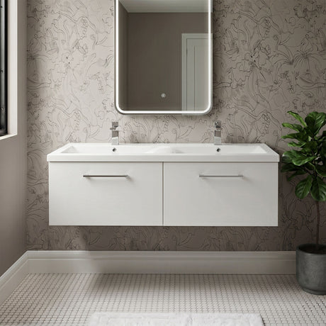 [BFLE122F2] Bramshall Wall Hung 2 Drawer Vanity Basin Unit - 1200mm - Choice of Colour and Basin Type - Silo