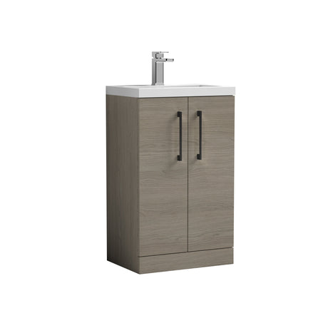 [BFLE122H018] Bramshall Contemporary Compact Floor Standing Vanity Basin Unit with Polymarble Basin, 500mm, Choice of Colour and Handle Finish - Cutout