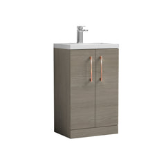 [BFLE122H019] Bramshall Contemporary Compact Floor Standing Vanity Basin Unit with Polymarble Basin, 500mm, Choice of Colour and Handle Finish - Cutout
