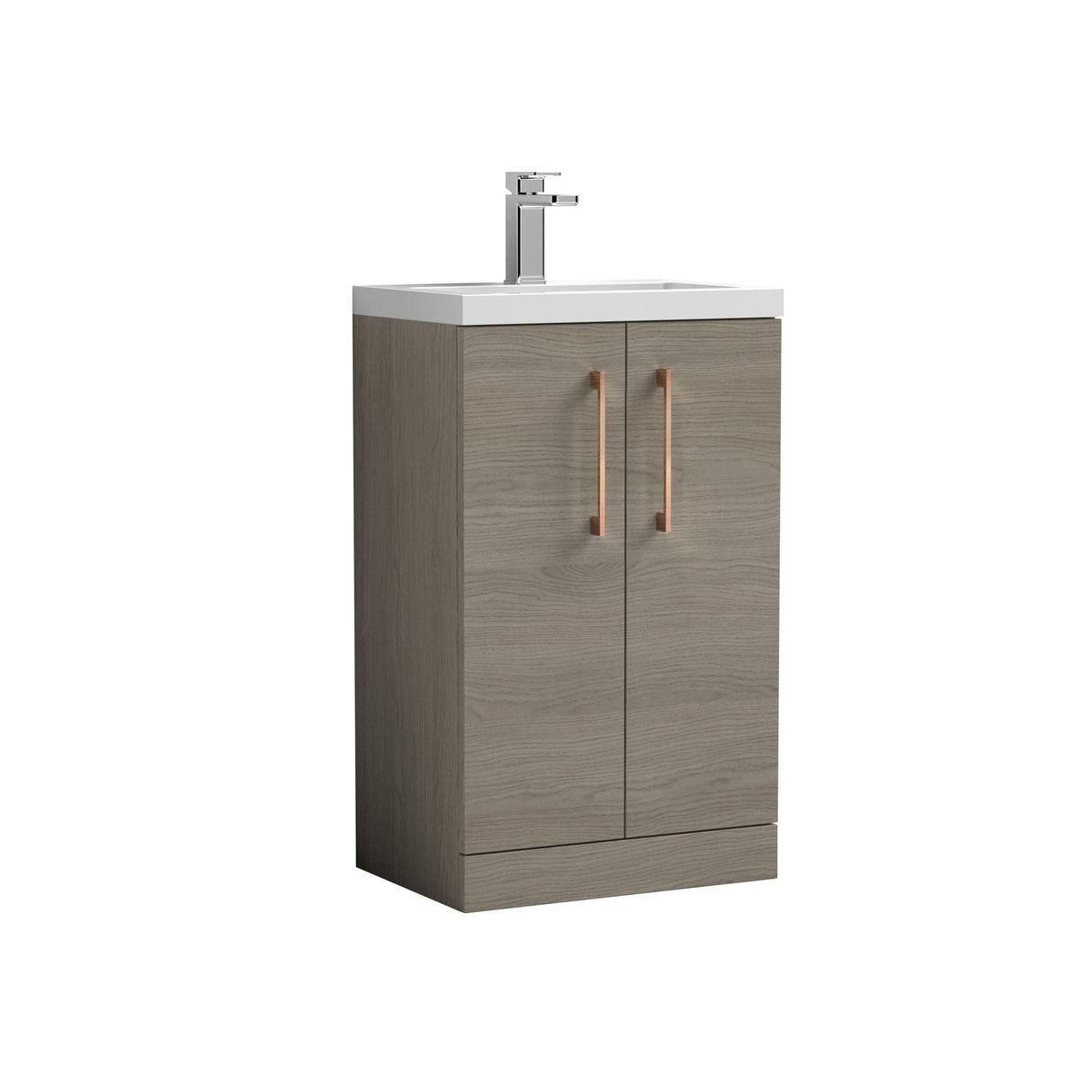 [BFLE122H1516] Bramshall Contemporary Compact Floor Standing Vanity Basin Unit with Polymarble Basin, 500mm, Choice of Colour and Handle Finish - Cutout