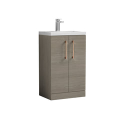 [BFLE122H1516] Bramshall Contemporary Compact Floor Standing Vanity Basin Unit with Polymarble Basin, 500mm, Choice of Colour and Handle Finish - Cutout