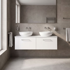 [BFLE122W2] Bramshall 1200mm Wall Hung 2 Drawer Vanity Unit with Worktop, Choice of Colour