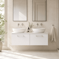 [BFLE122W2] Bramshall 1200mm Wall Hung 2 Drawer Vanity Unit with Worktop, Choice of Colour - Silo