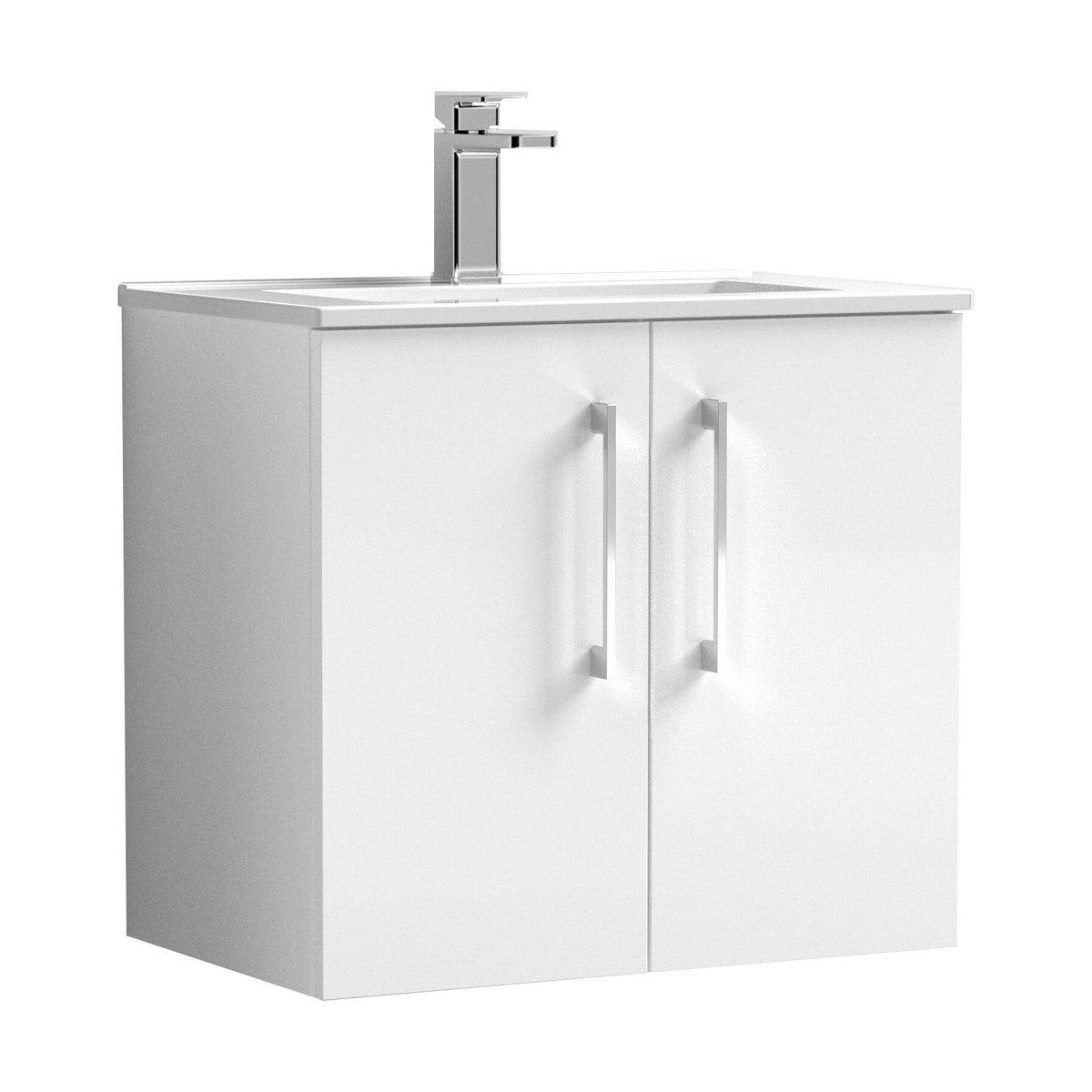 [BFLE123B] Bramshall Contemporary 2 Door Wall Hung Vanity Basin Unit, Choice of Size, Colour and Basin - Cutout