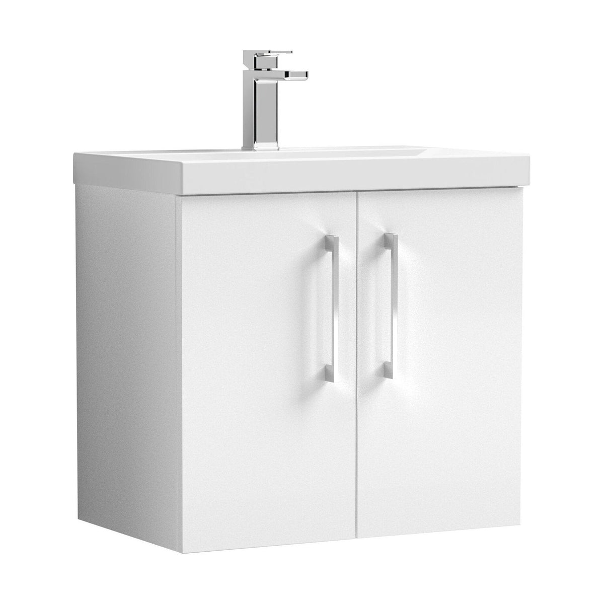[BFLE123D] Bramshall Contemporary 2 Door Wall Hung Vanity Basin Unit, Choice of Size, Colour and Basin - Cutout