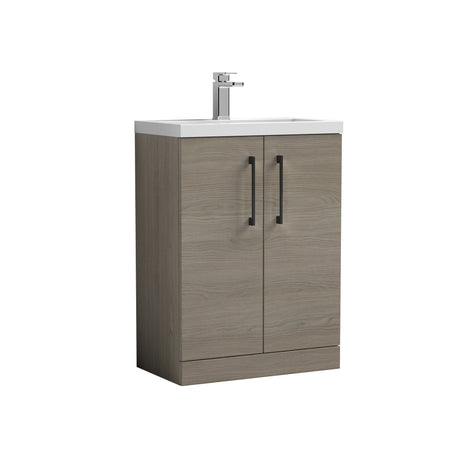 [BFLE123H018] Bramshall Contemporary Compact Floor Standing Vanity Basin Unit with Polymarble Basin, 600mm, Choice of Colour and Handle Finish - Cutout