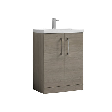 [BFLE123H716] Bramshall Contemporary Compact Floor Standing Vanity Basin Unit with Polymarble Basin, 600mm, Choice of Colour and Handle Finish - Cutout