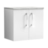 [BFLE123LBG] Bramshall Wall Hung 2 Door Vanity Unit with Bellato Grey Laminate Worktop, 600mm, Choice of Colour - Cutout