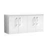 [BFLE123W2] Bramshall Contemporary 4 Door Wall Hung Vanity Unit with Worktop, 1200mm, Choice of Colour - Cutout
